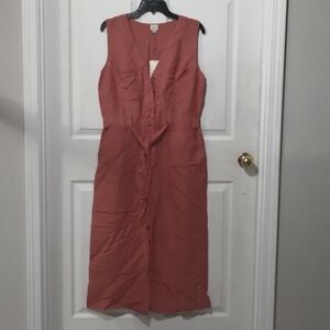 Coral Cropped Jumpsuit